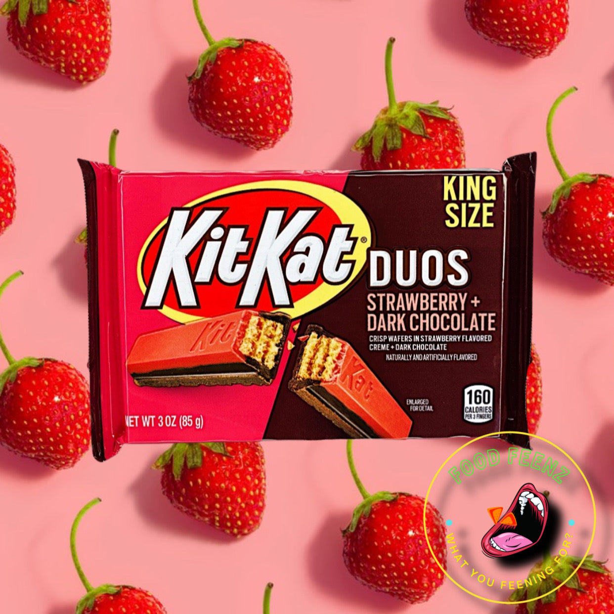 Kit Kat Crisp Wafers, Strawberry + Dark Chocolate, King Size 3 Oz