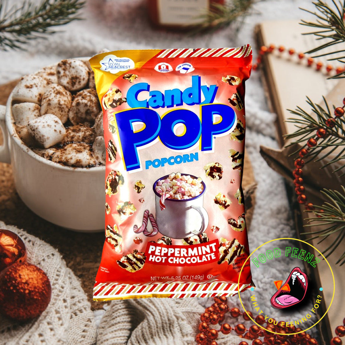 Peppermint Hot Chocolate Candy Pop Popcorn