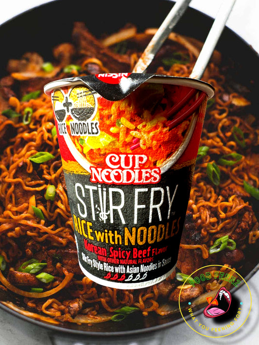 Cup Noodles Stir Fry - Rice w/ Noodles -  Korean Spicy Beef Flavor